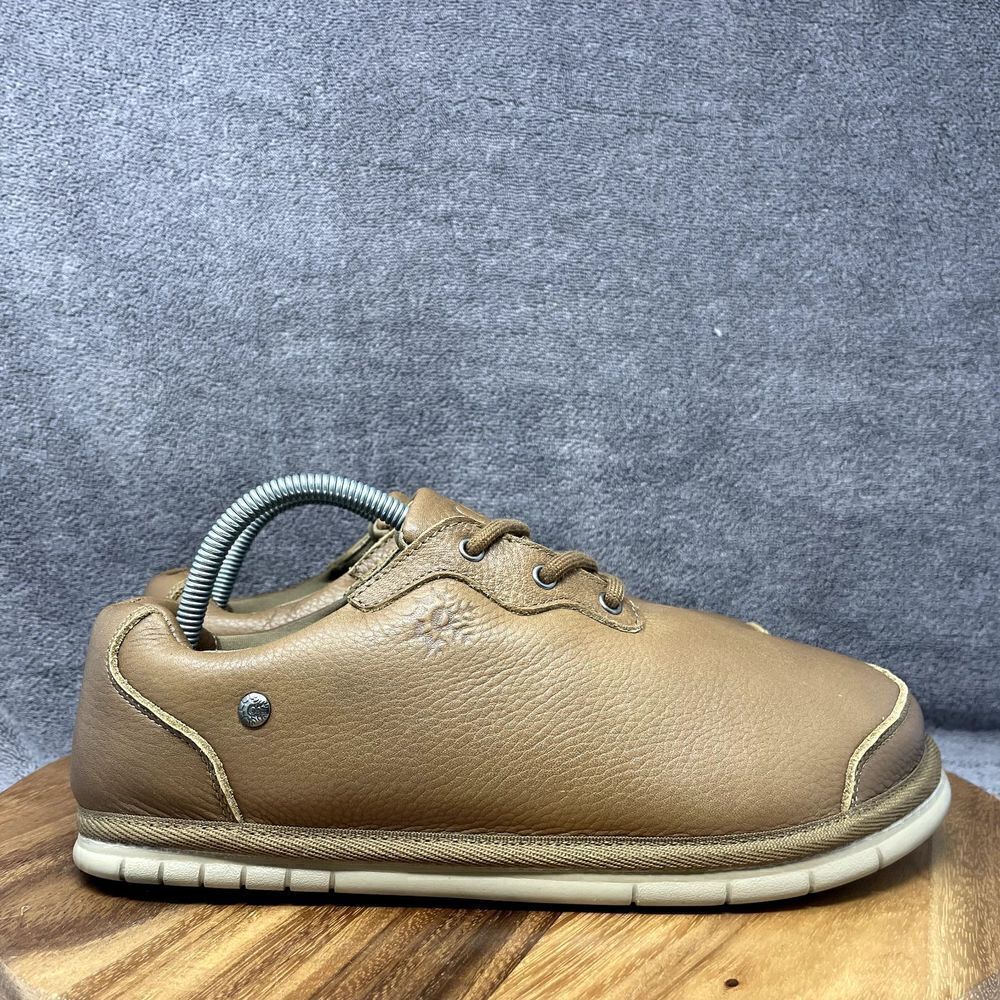 Nice Shell Beach Strut Wood Men's Size 10 Brown Leather Shoe Surfing California